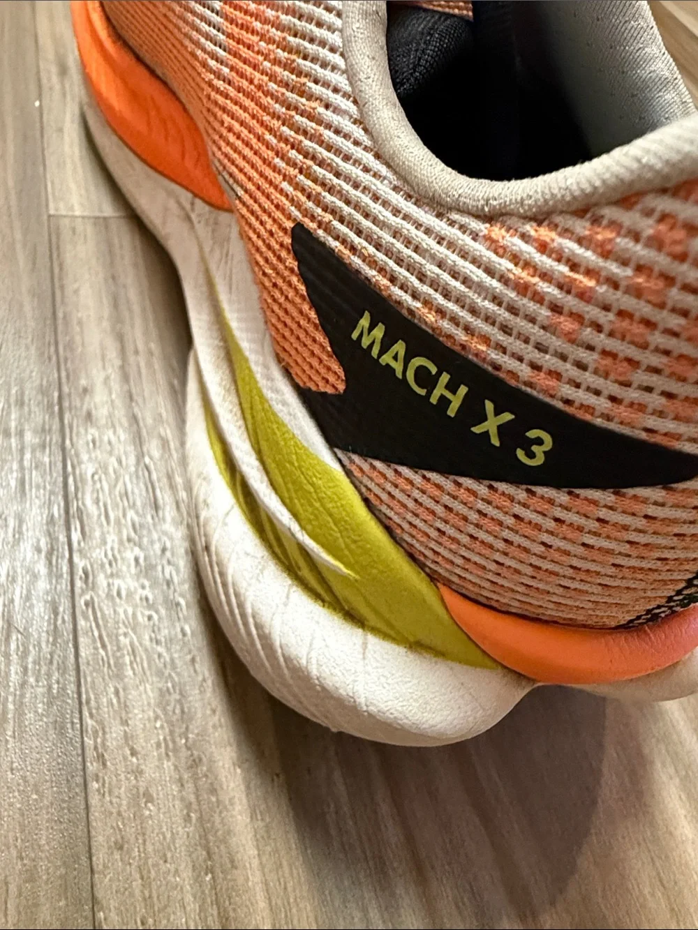 HOKA Mach 5 Running Shoes Orange White Men 10